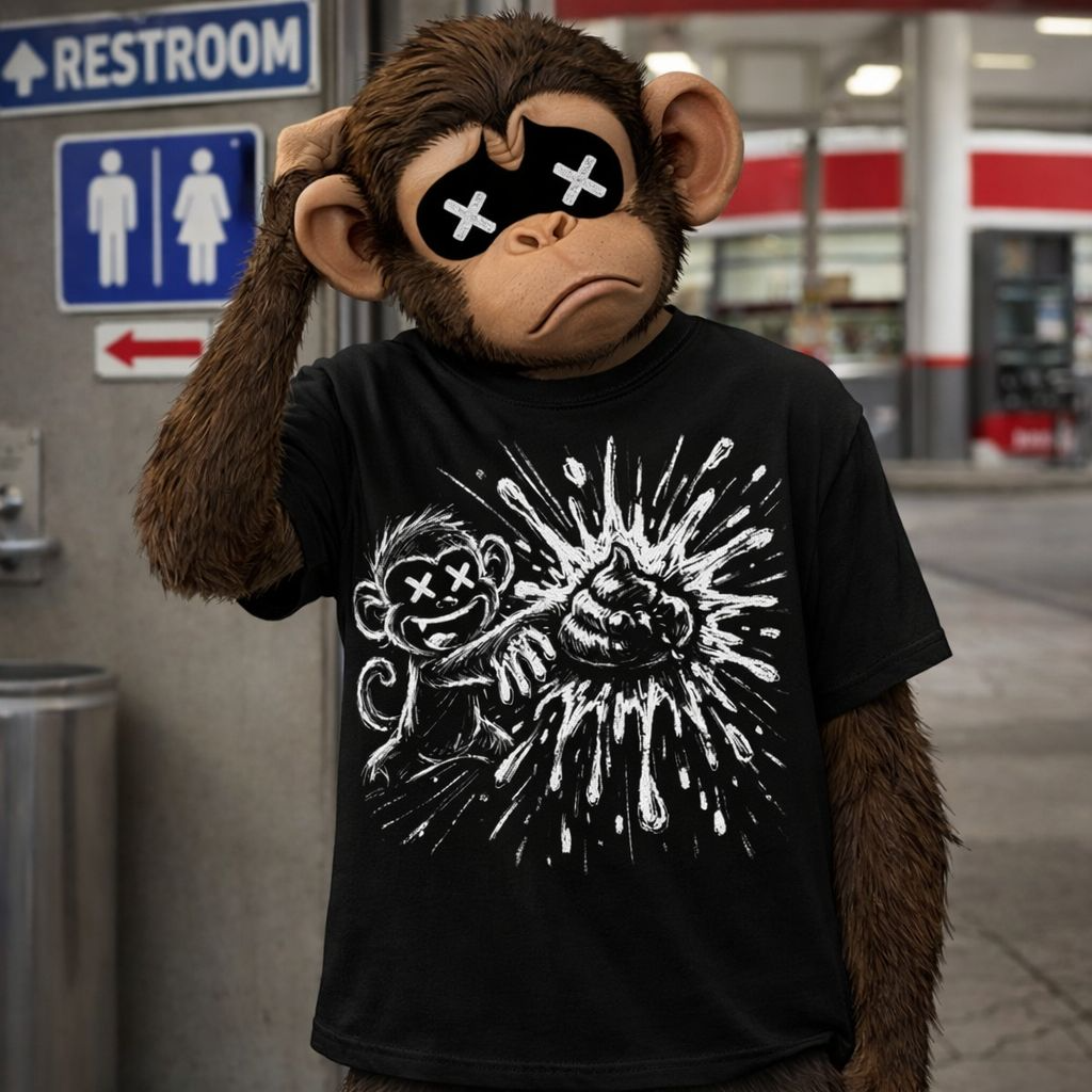 T-Shirt — Monkey throwing poop