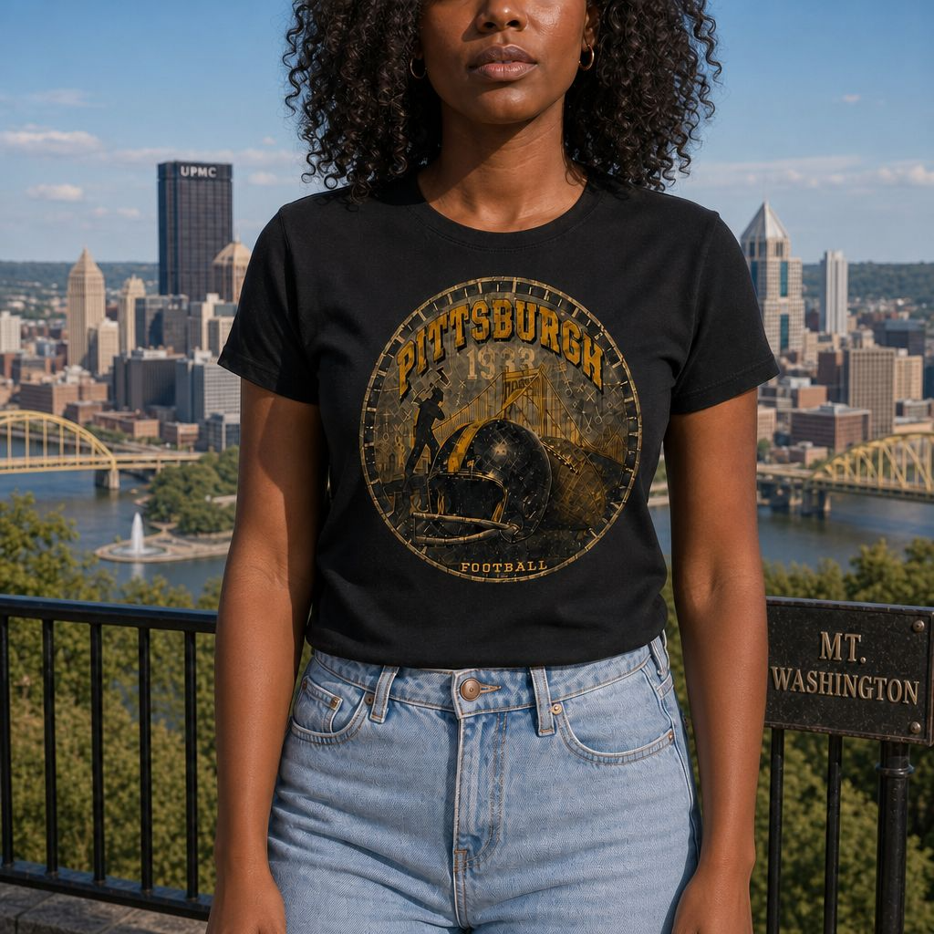 Pittsburgh Football Vintage Women's Tee — Retro City Steelers Pride