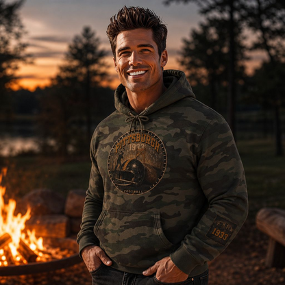 Pittsburgh Vintage Helmet Hoodie — Retro City Football Pullover