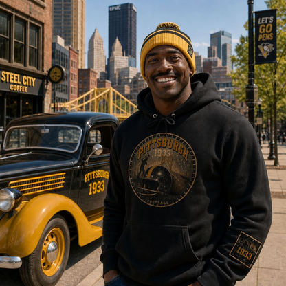 Pittsburgh Vintage Helmet Hoodie — Retro City Football Pullover