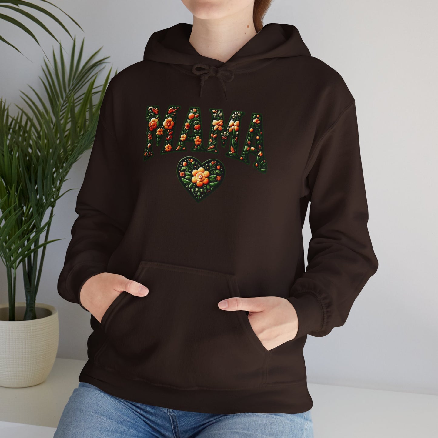 Floral Mama Hoodie - Unisex Heavy Blend™ Sweatshirt for Moms