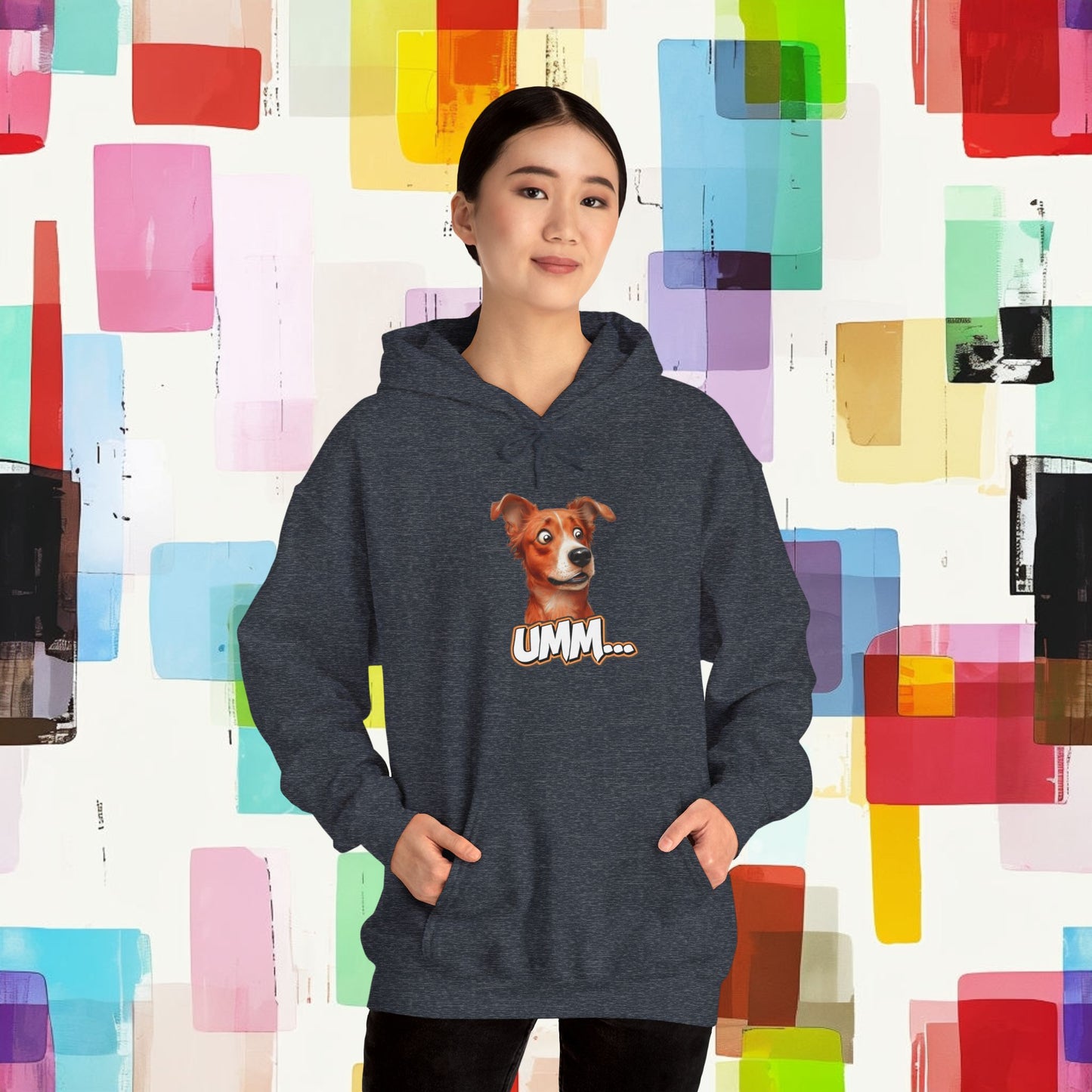 Funny Dog Graphic Hoodie - 'UMM...' Unisex Heavy Blend Sweatshirt