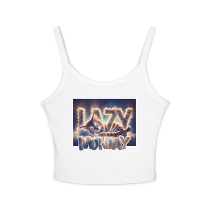 Lazy Monday CAT Women's Spaghetti Strap Tank Top - Relaxed Vibe for Chilling Days