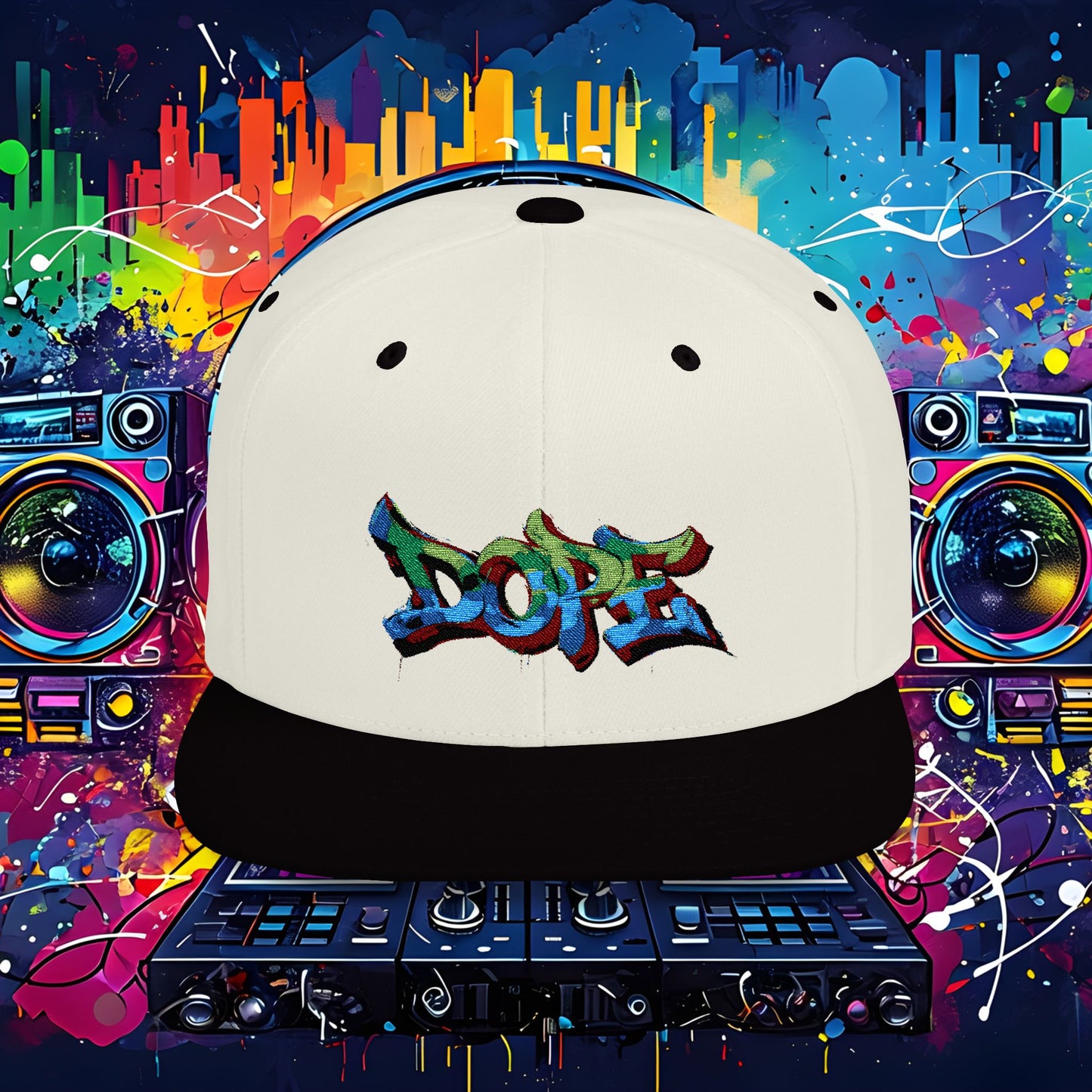 DOPE Graffiti Flat Bill Snapback Cap for Urban Style