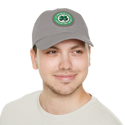 St. Patrick's Day Dad Hat with Leather Patch - Lucky Charm Design