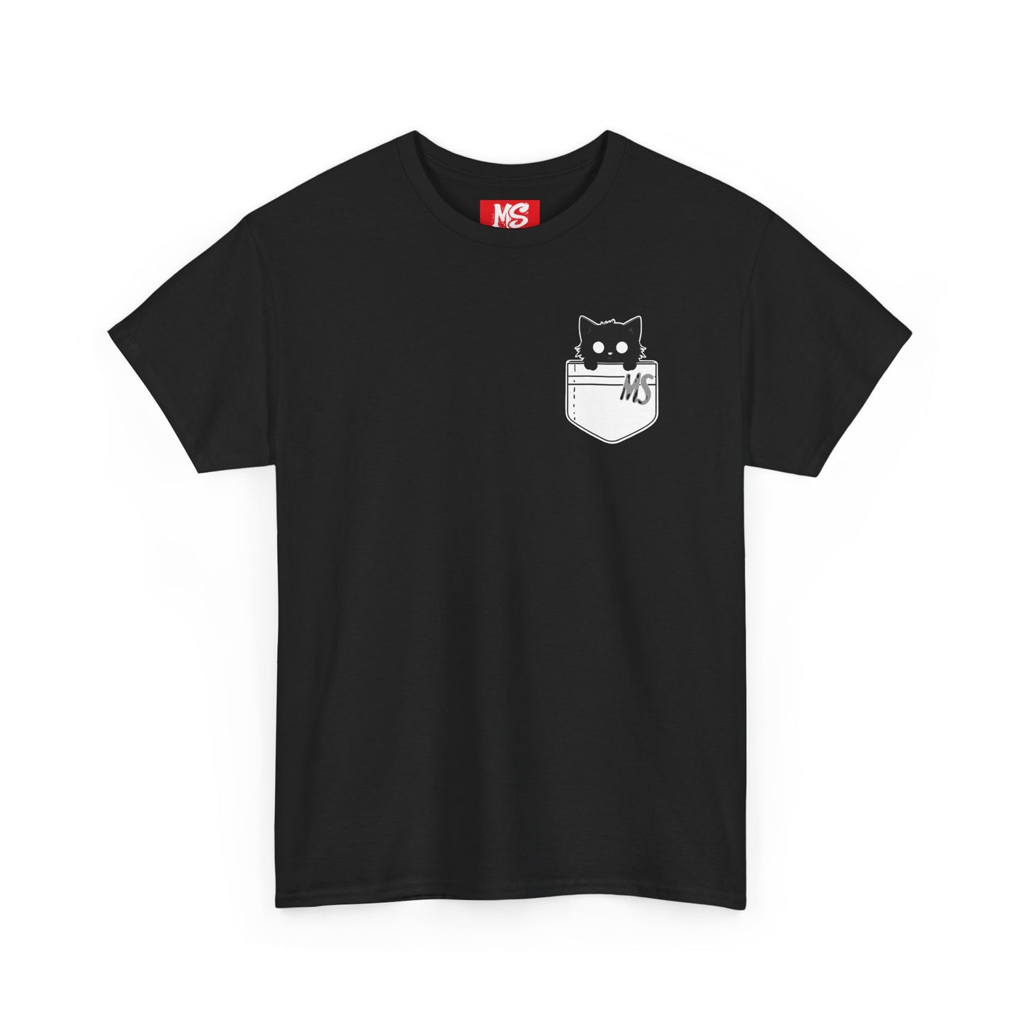 Cute Cat Pocket Unisex Heavy Cotton Tee