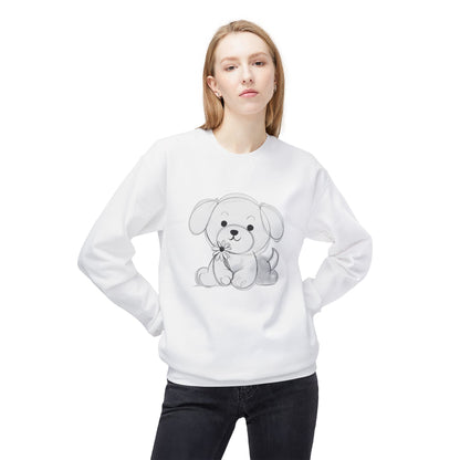 Cute Puppy Graphic Crewneck Sweatshirt - Unisex Softstyle Fleece