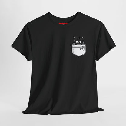 Cute Cat Pocket Unisex Heavy Cotton Tee