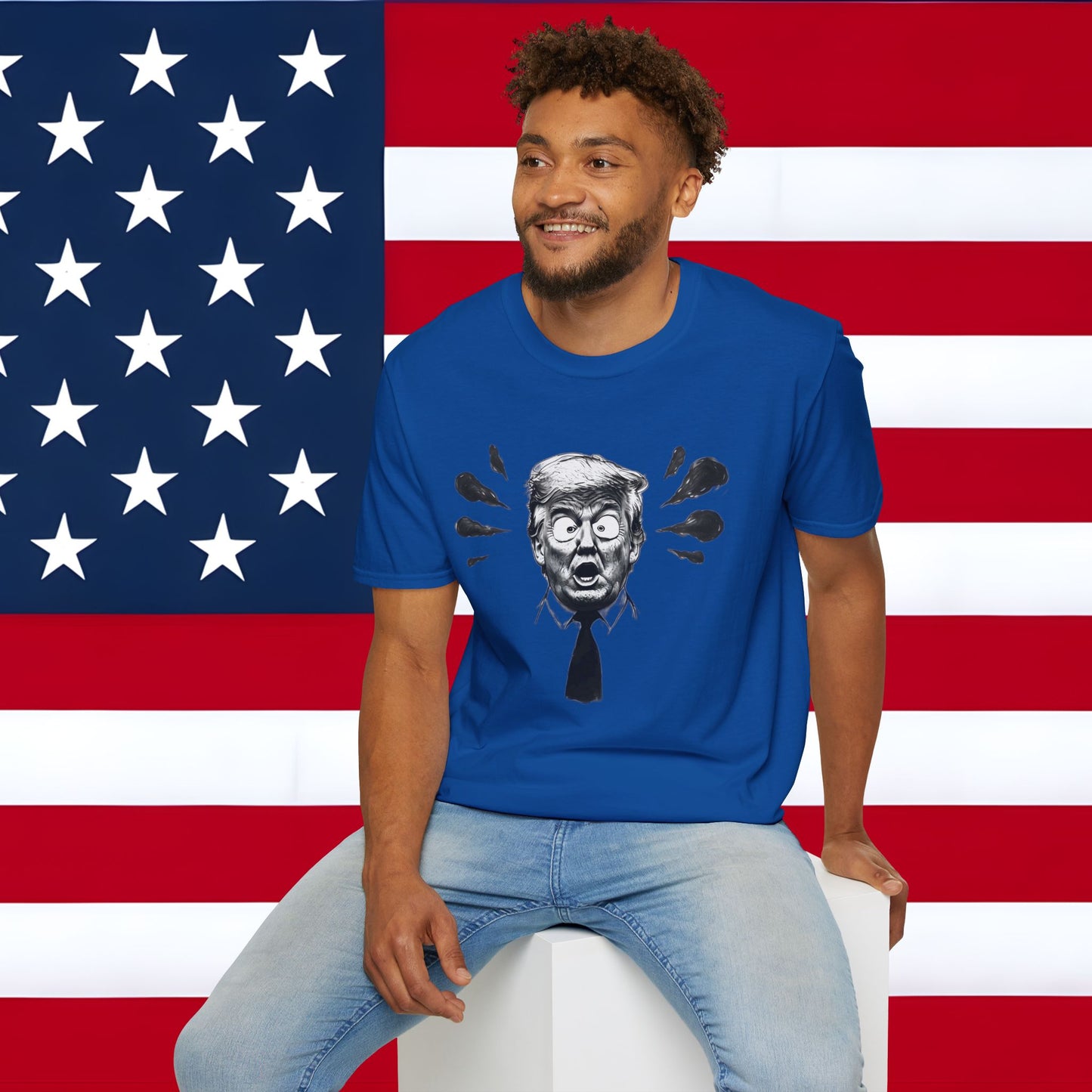 Funny Political T-Shirt - Comical Trump Graphic Tee for Election Season