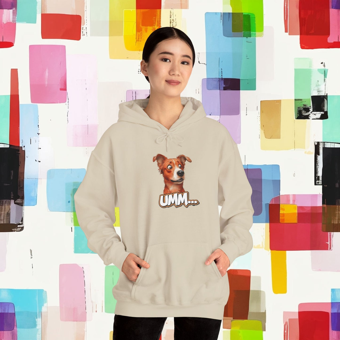 Funny Dog Graphic Hoodie - 'UMM...' Unisex Heavy Blend Sweatshirt