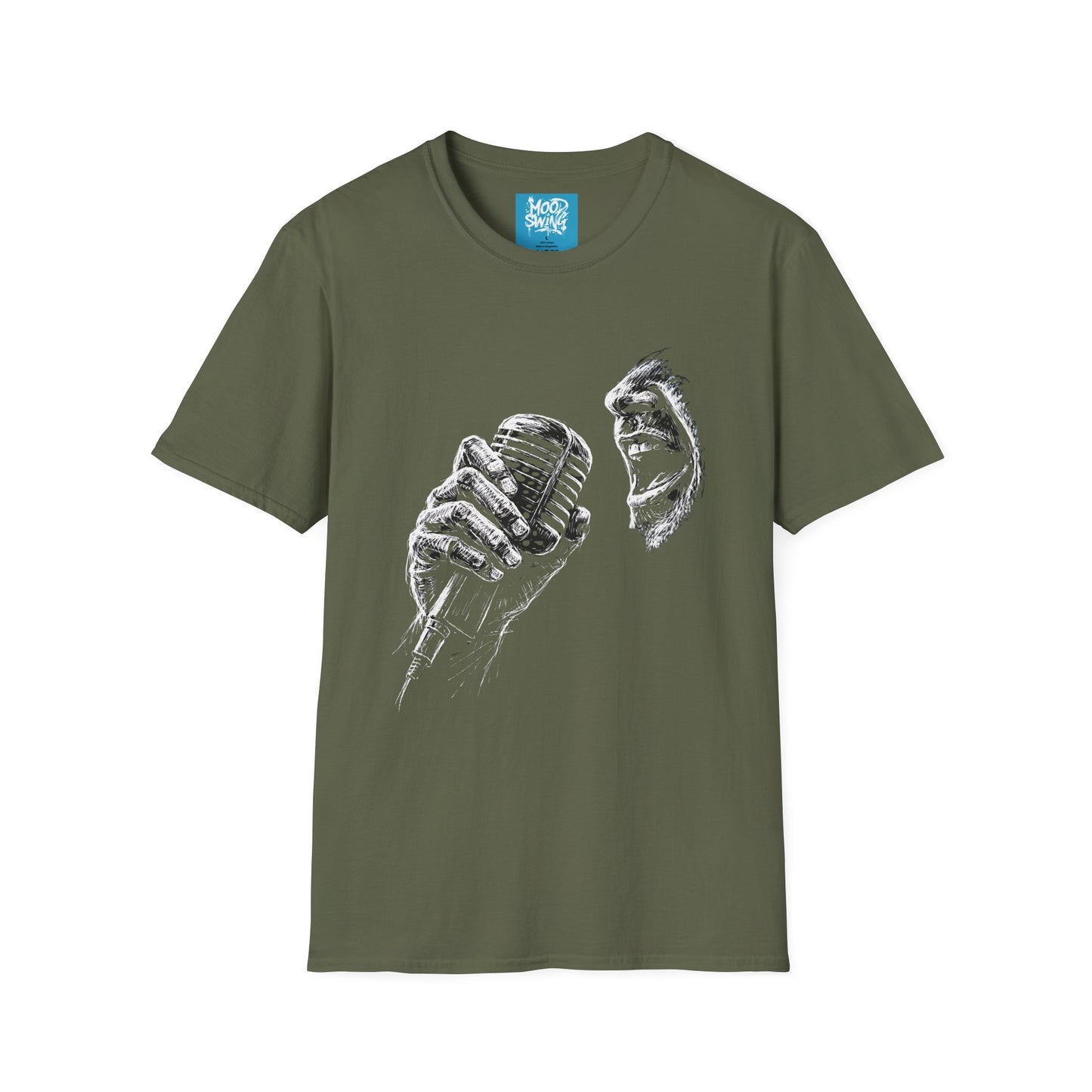 Vocalist Microphone Graphic T-Shirt – Retro Singing Illustration
