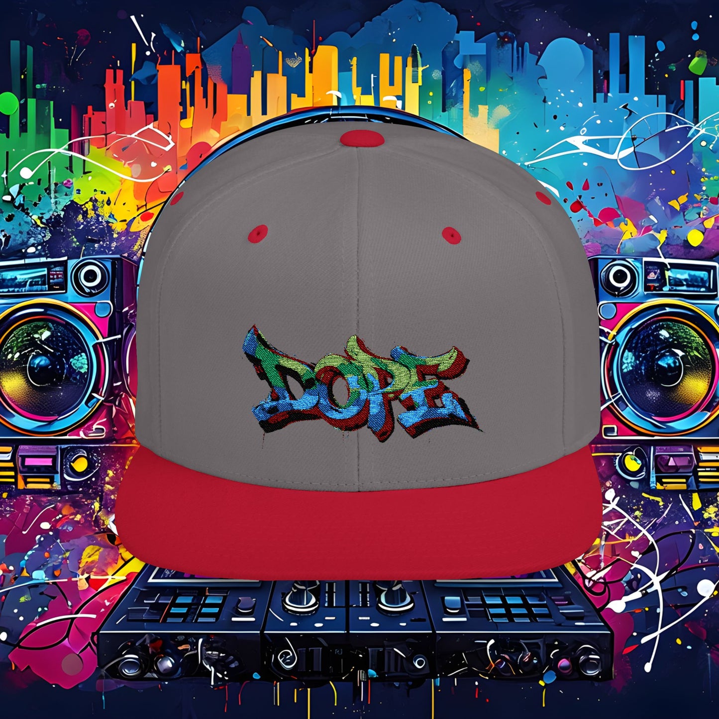 DOPE Graffiti Flat Bill Snapback Cap for Urban Style