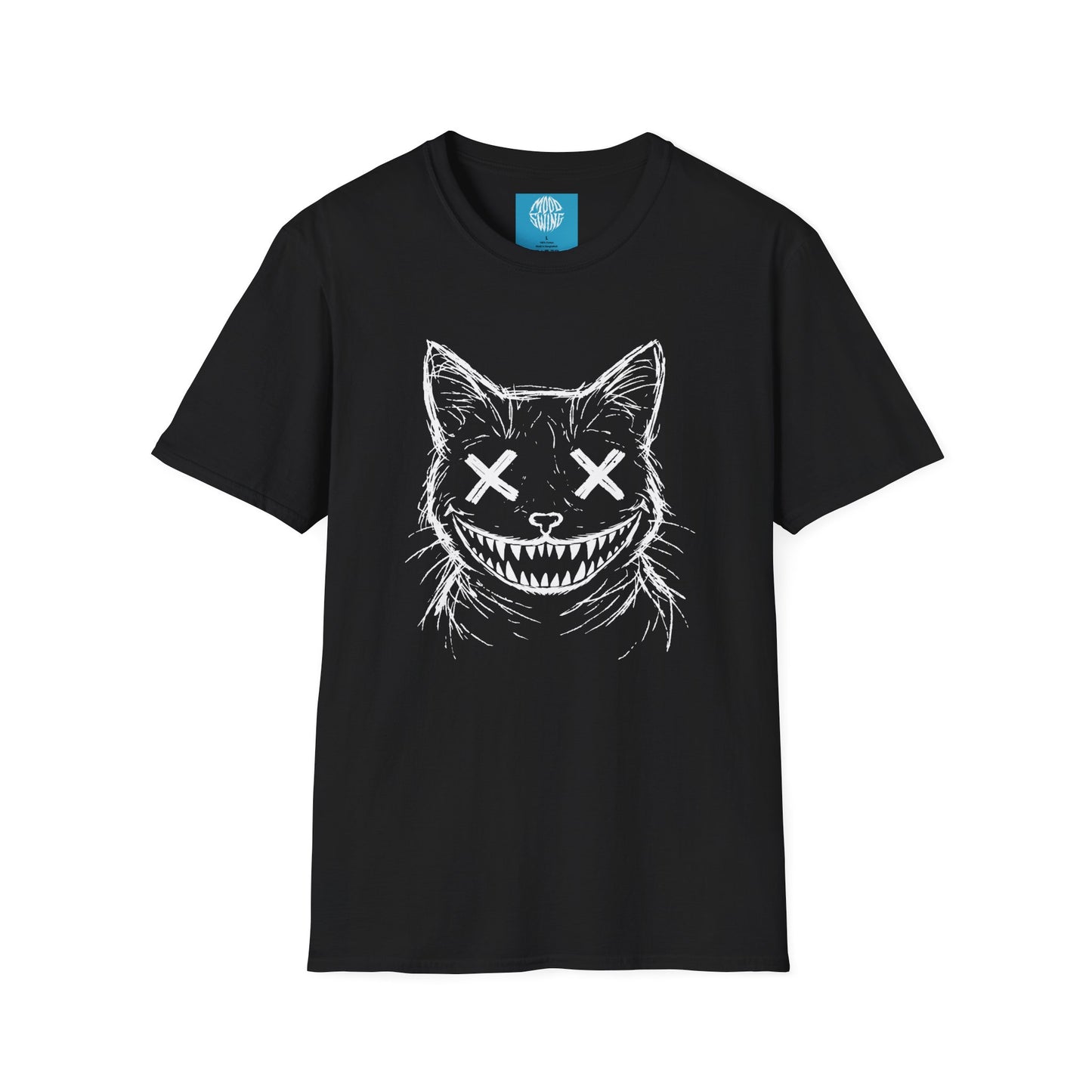 Creepy Grinning Cat T-Shirt — Gothic Horror Cat Tee
