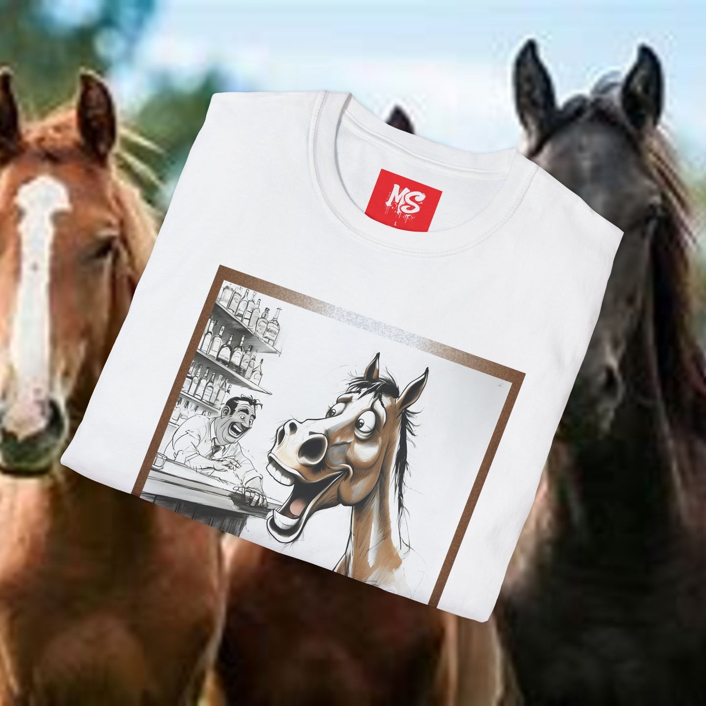 Funny Horse-Themed Unisex T-Shirt - "Why the Long Face?"