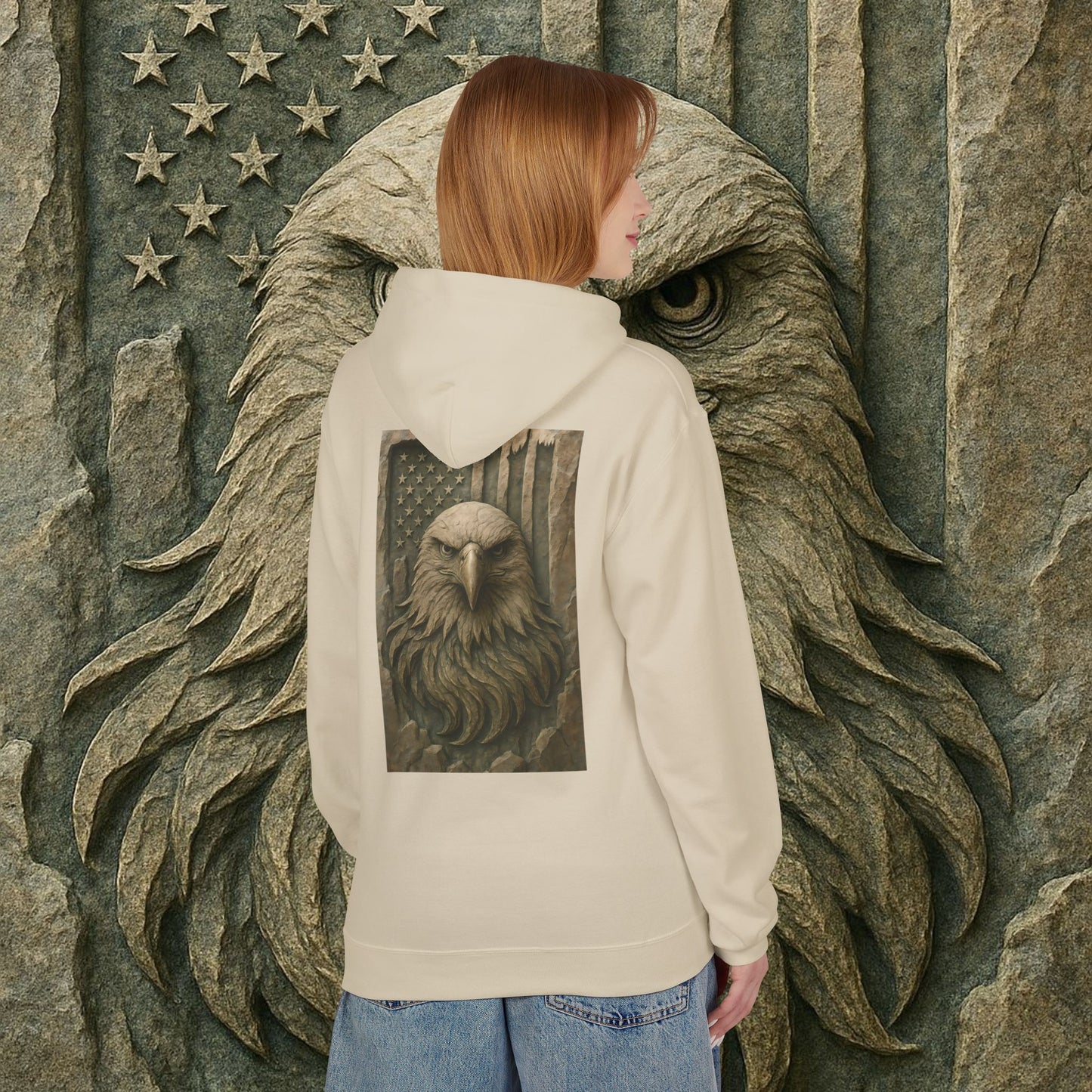 Freedom Eagle, USA, Cozy Animal Print Hoodie, Perfect for Everyday Wear, Gifts for Animal Lovers, Casual Outfits, Outdoor Adventures