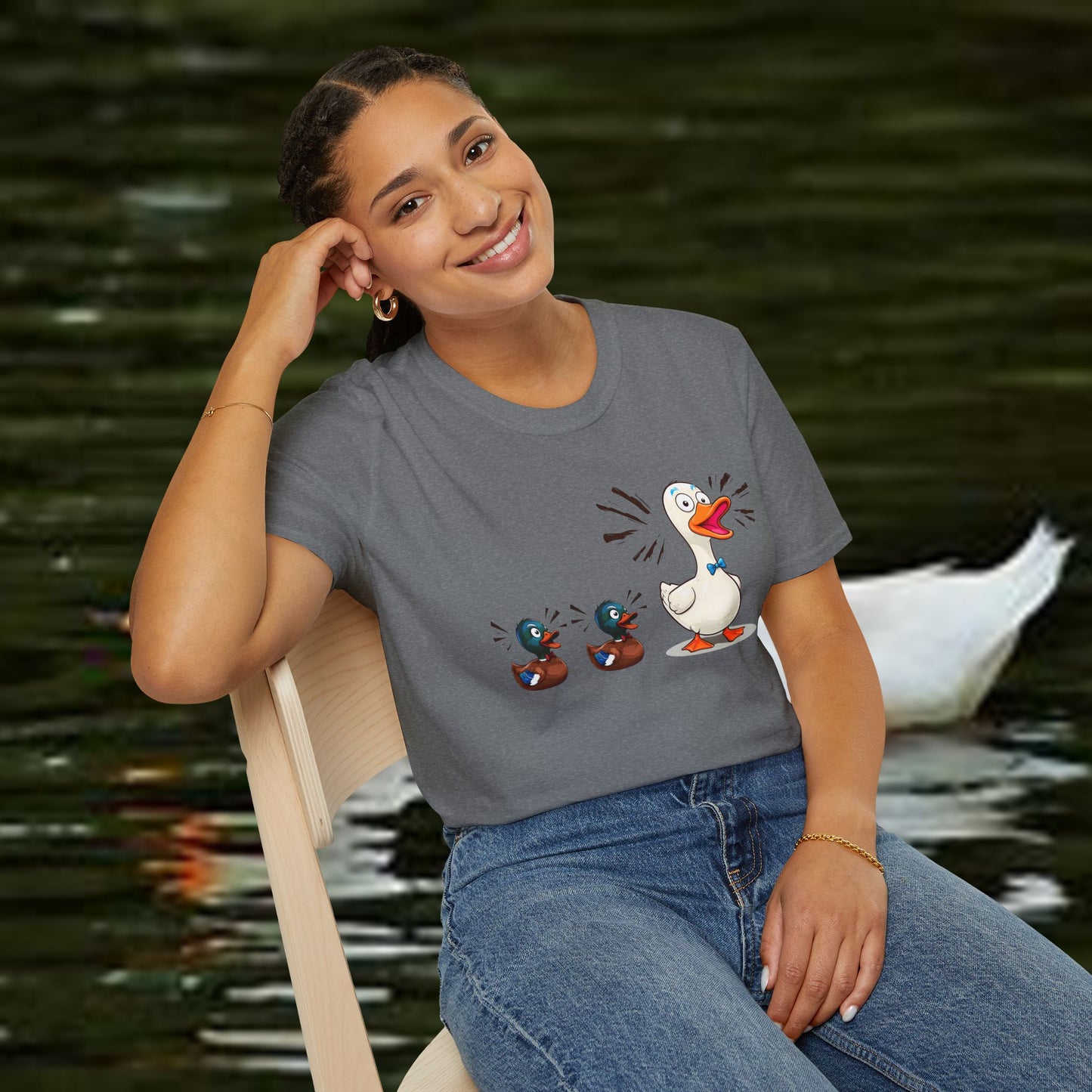 " Duck, Duck Goose" Quirky Duck Squad Unisex T-Shirt - Fun Graphic Tee for Animal Lovers