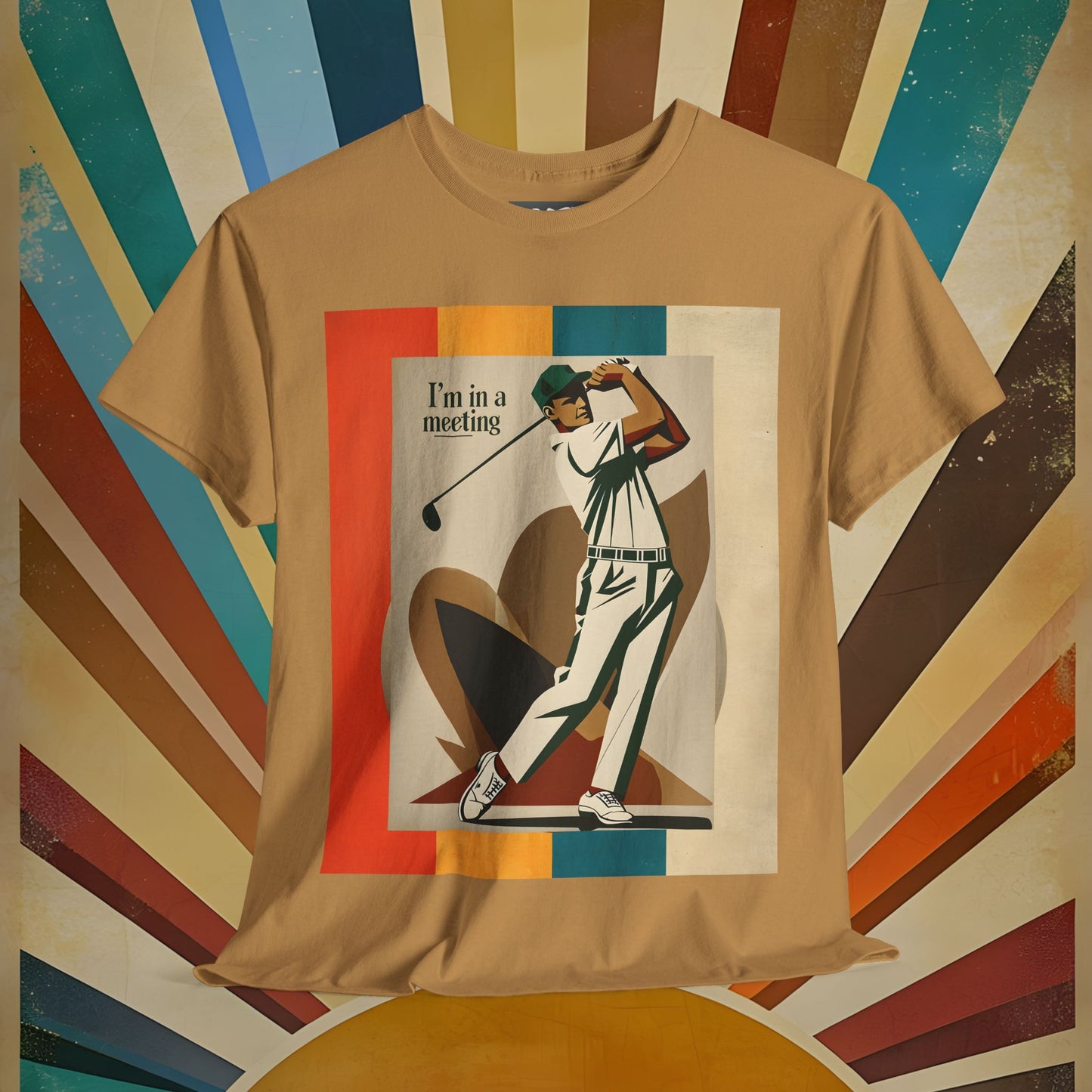Golf-Inspired Unisex Heavy Cotton Tee - "I’m in a meeting" Design