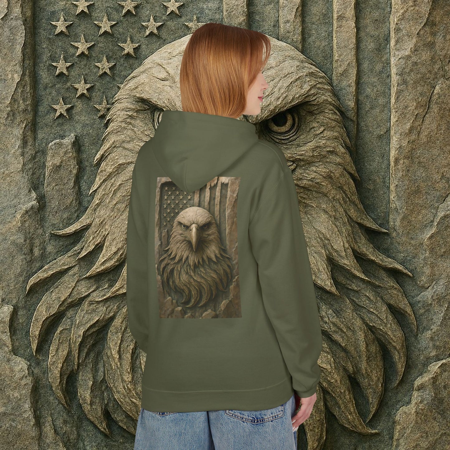 Freedom Eagle, USA, Cozy Animal Print Hoodie, Perfect for Everyday Wear, Gifts for Animal Lovers, Casual Outfits, Outdoor Adventures