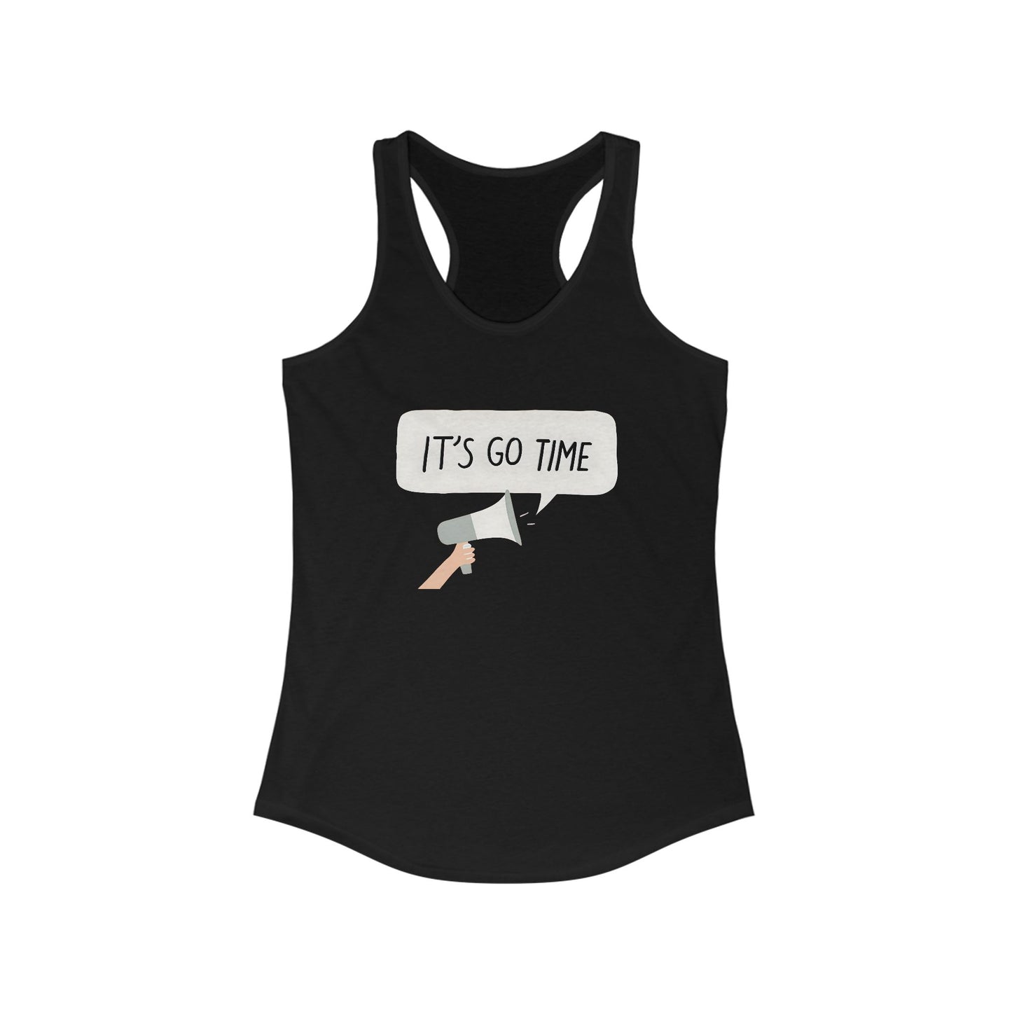 Fun Motivational Women's Racerback Tank - "It's Go Time" Fitness Top