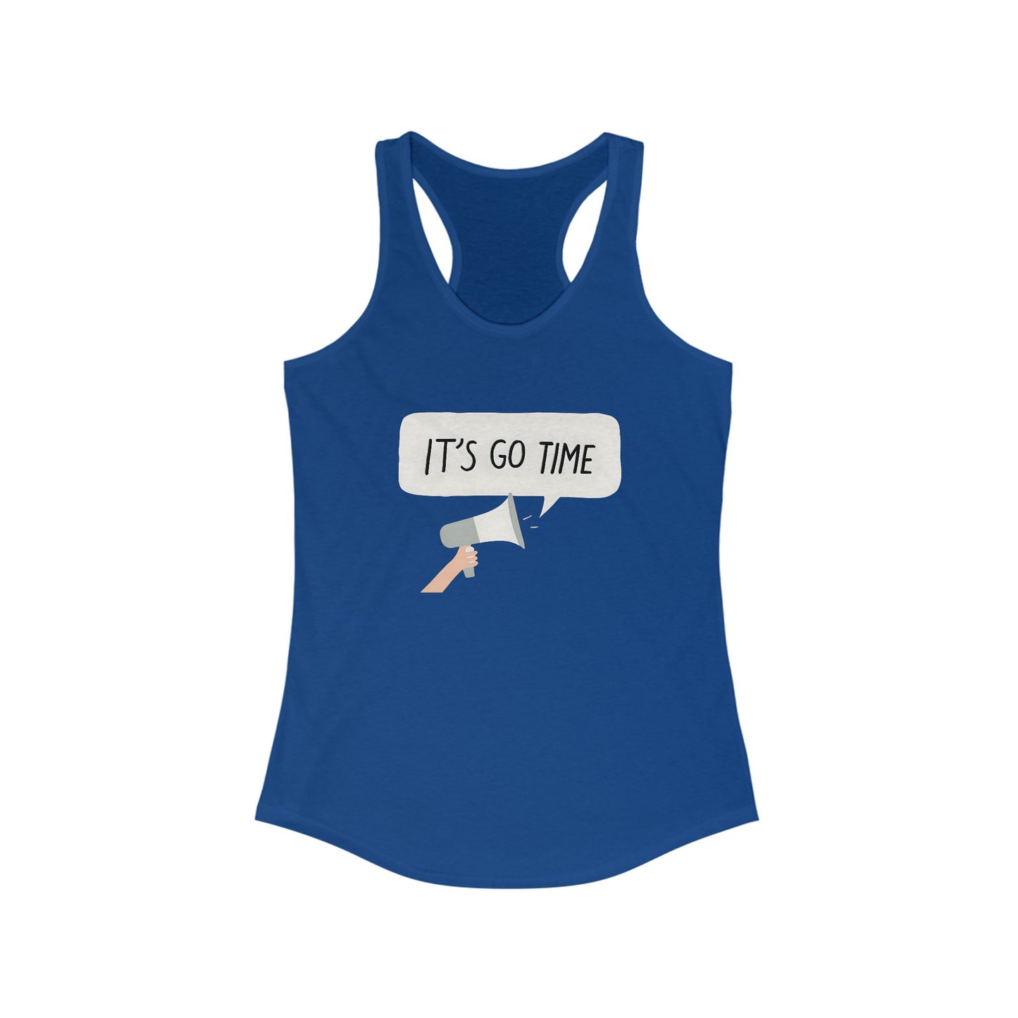 Fun Motivational Women's Racerback Tank - "It's Go Time" Fitness Top