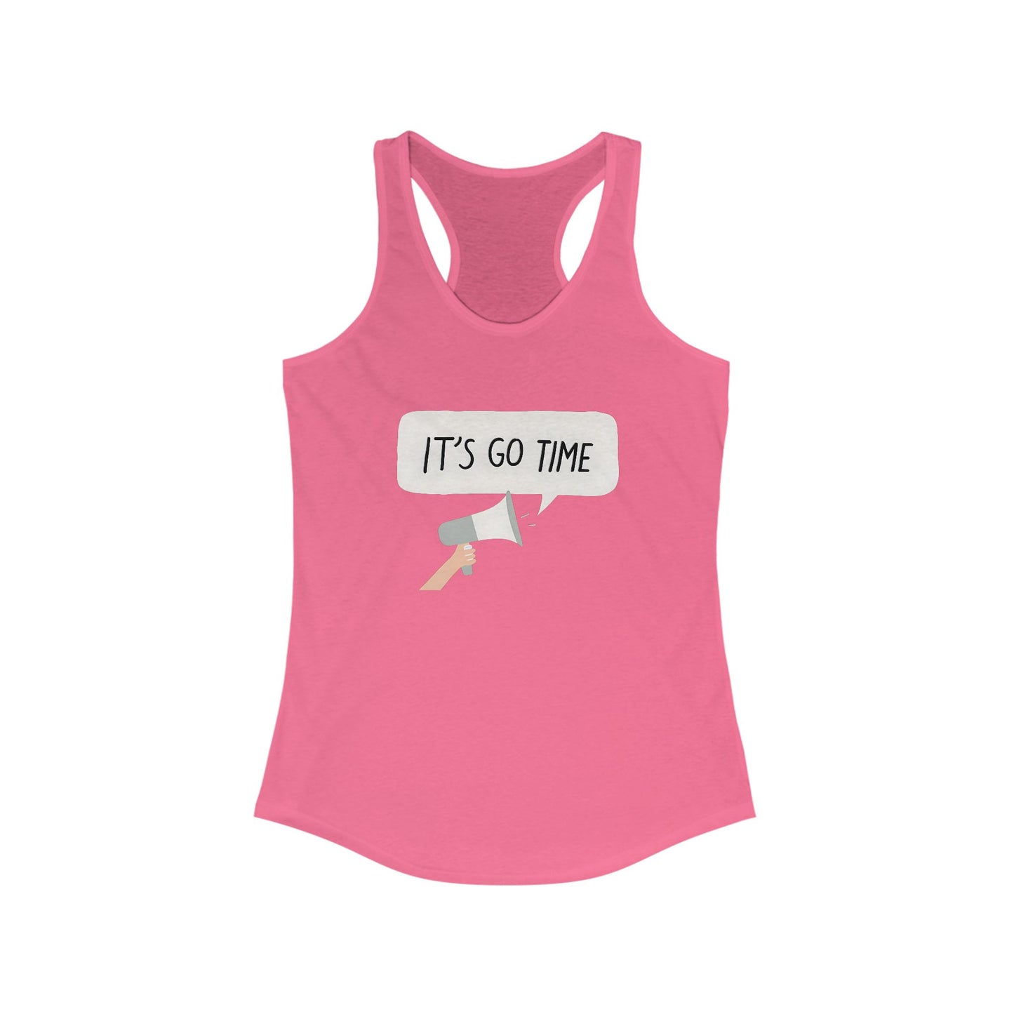 Fun Motivational Women's Racerback Tank - "It's Go Time" Fitness Top