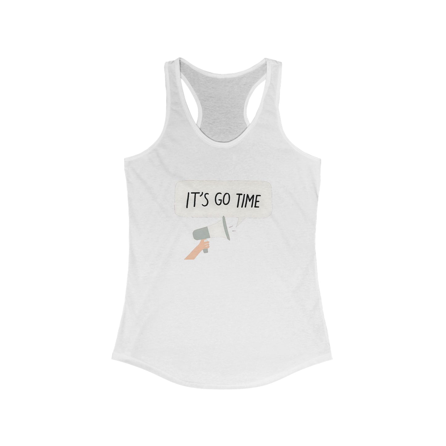 Fun Motivational Women's Racerback Tank - "It's Go Time" Fitness Top