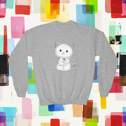 Youth Crewneck Sweatshirt kitten cat