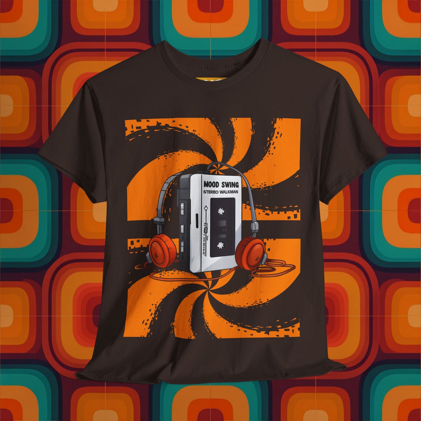 Retro Vibes Unisex Heavy Cotton Tee - Stylish 80s Walkman Graphic T-Shirt