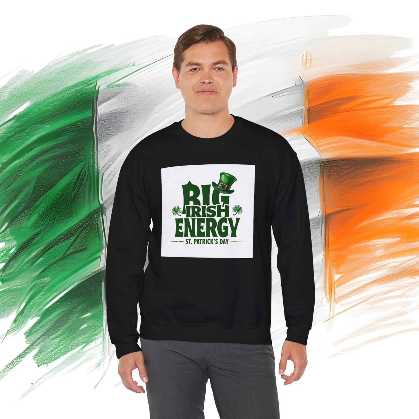 Big Irish Energy Crewneck Sweatshirt for St. Patrick's Day