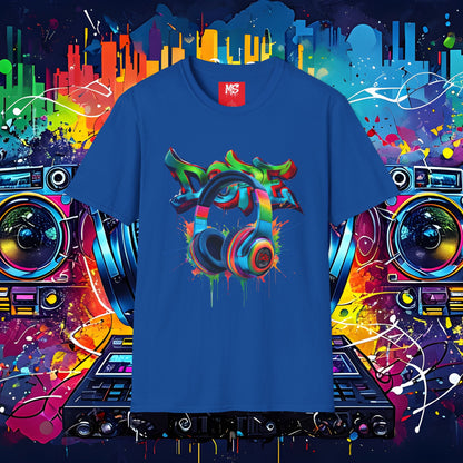 Vibrant DJ Graffiti T-Shirt for Music Lovers