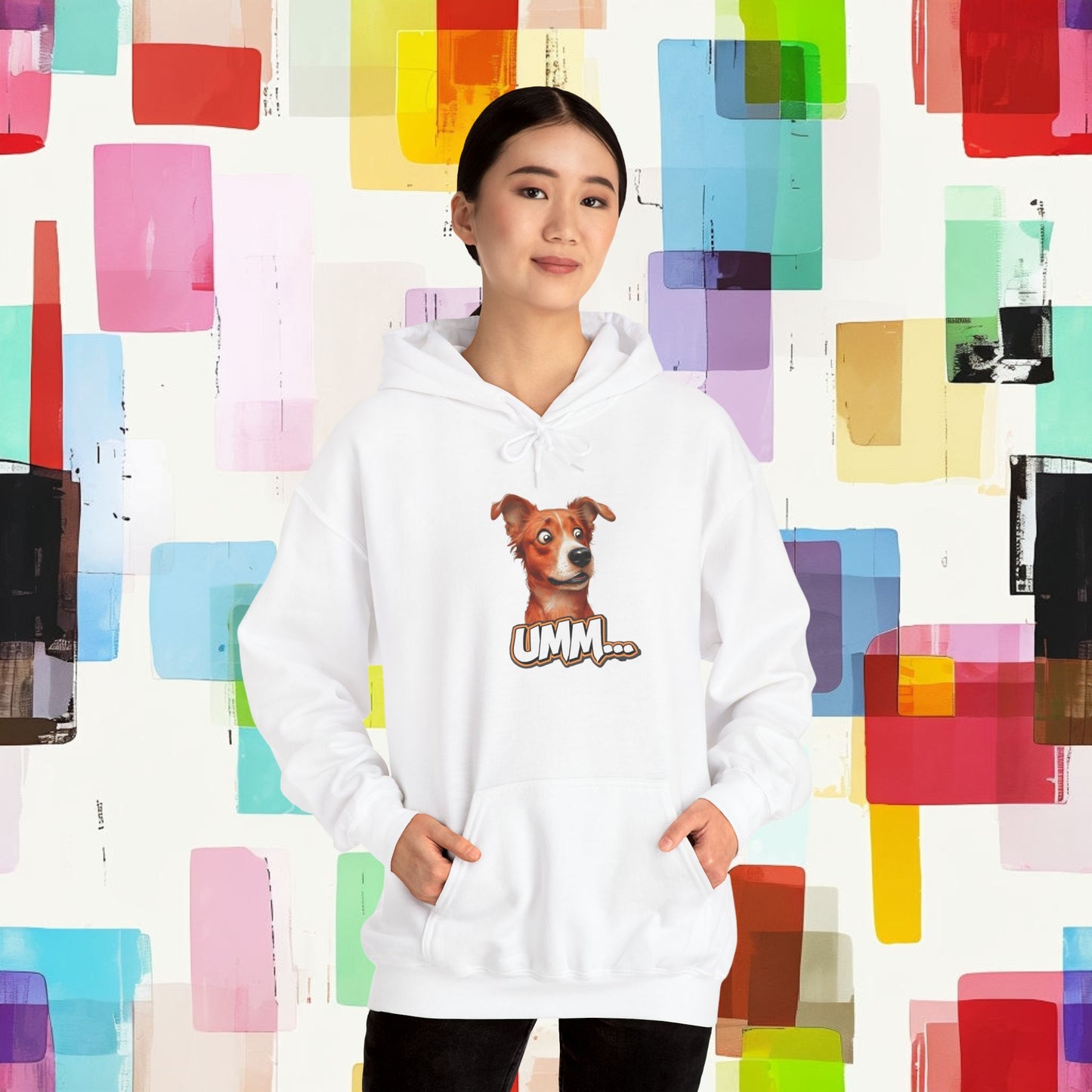 Funny Dog Graphic Hoodie - 'UMM...' Unisex Heavy Blend Sweatshirt