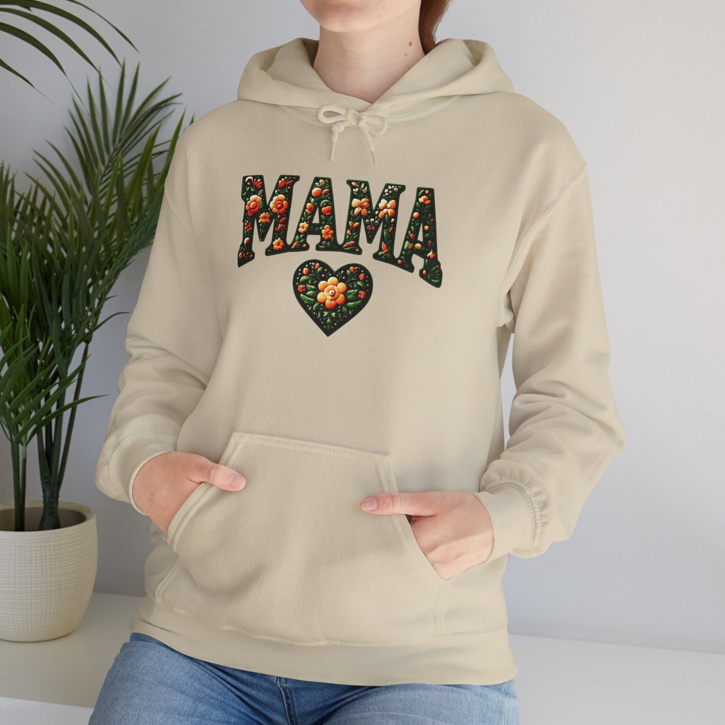 Floral Mama Hoodie - Unisex Heavy Blend™ Sweatshirt for Moms
