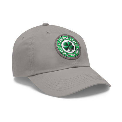 St. Patrick's Day Dad Hat with Leather Patch - Lucky Charm Design