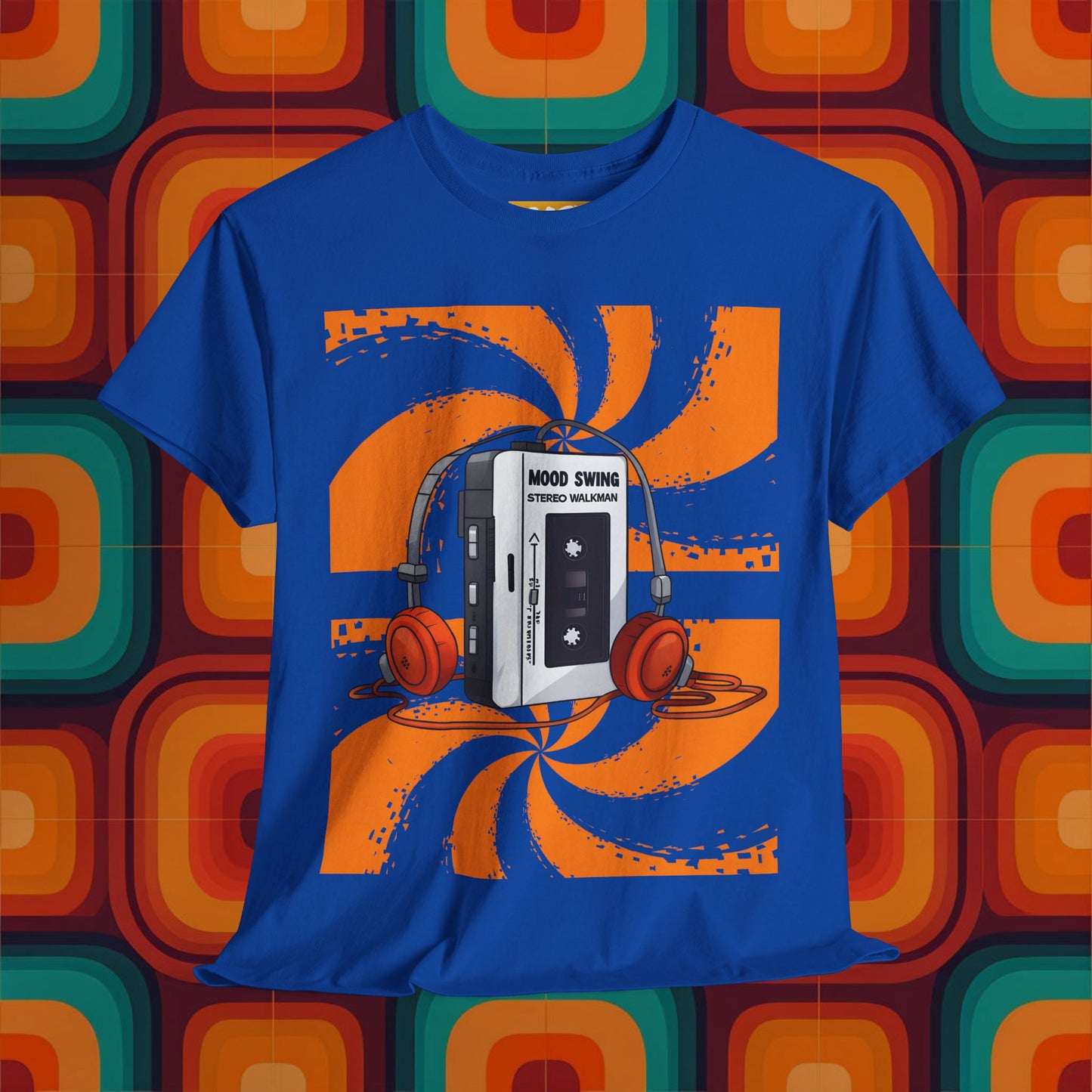 Retro Vibes Unisex Heavy Cotton Tee - Stylish 80s Walkman Graphic T-Shirt
