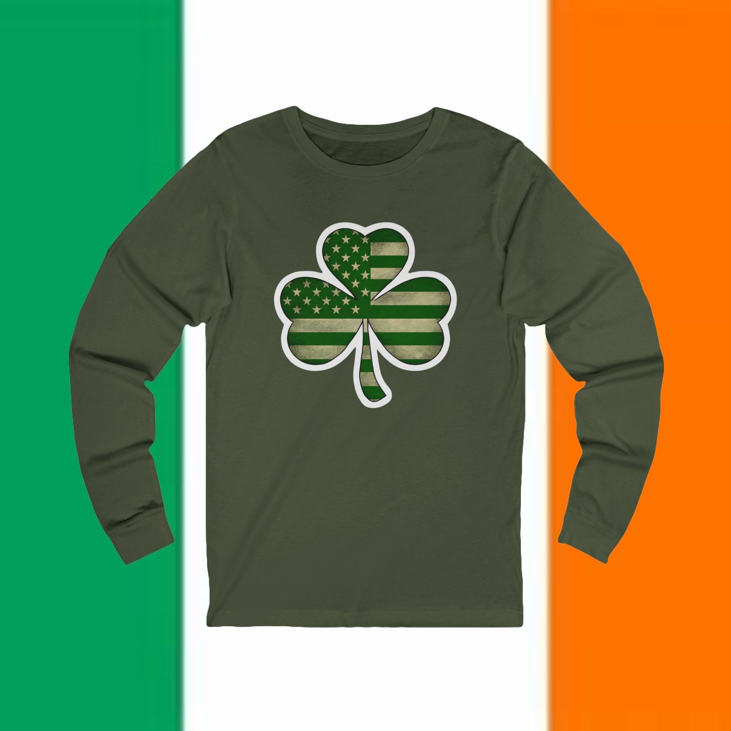 Patriotic Shamrock Long Sleeve Tee | Unisex St. Patrick's Day Shirt