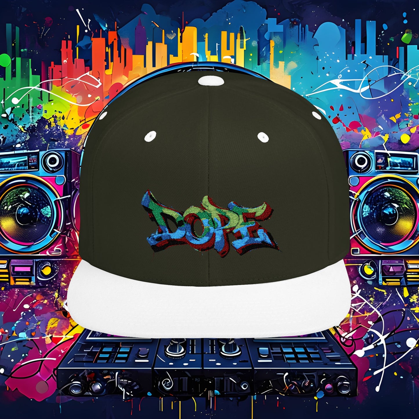 DOPE Graffiti Flat Bill Snapback Cap for Urban Style