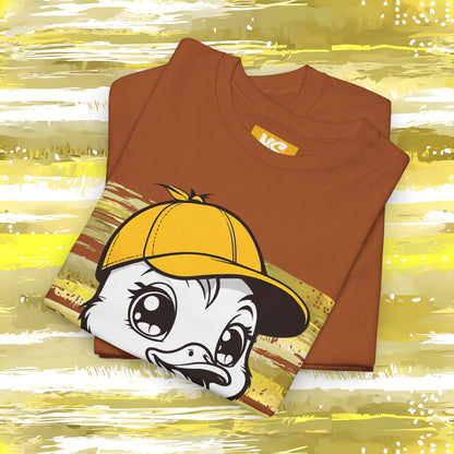 Cute Skateboarding Duck Unisex Heavy Cotton Tee