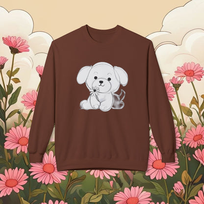 Cute Puppy Graphic Crewneck Sweatshirt - Unisex Softstyle Fleece