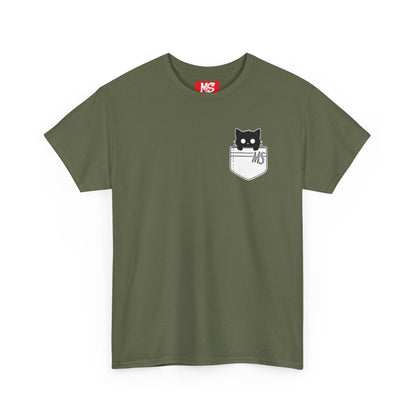 Cute Cat Pocket Unisex Heavy Cotton Tee