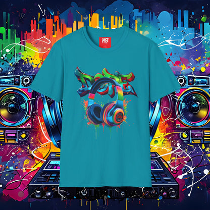 Vibrant DJ Graffiti T-Shirt for Music Lovers