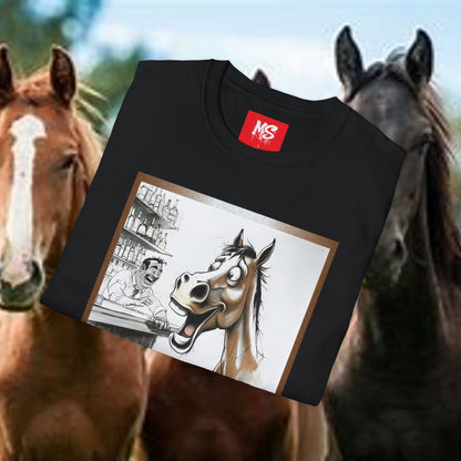 Funny Horse-Themed Unisex T-Shirt - "Why the Long Face?"