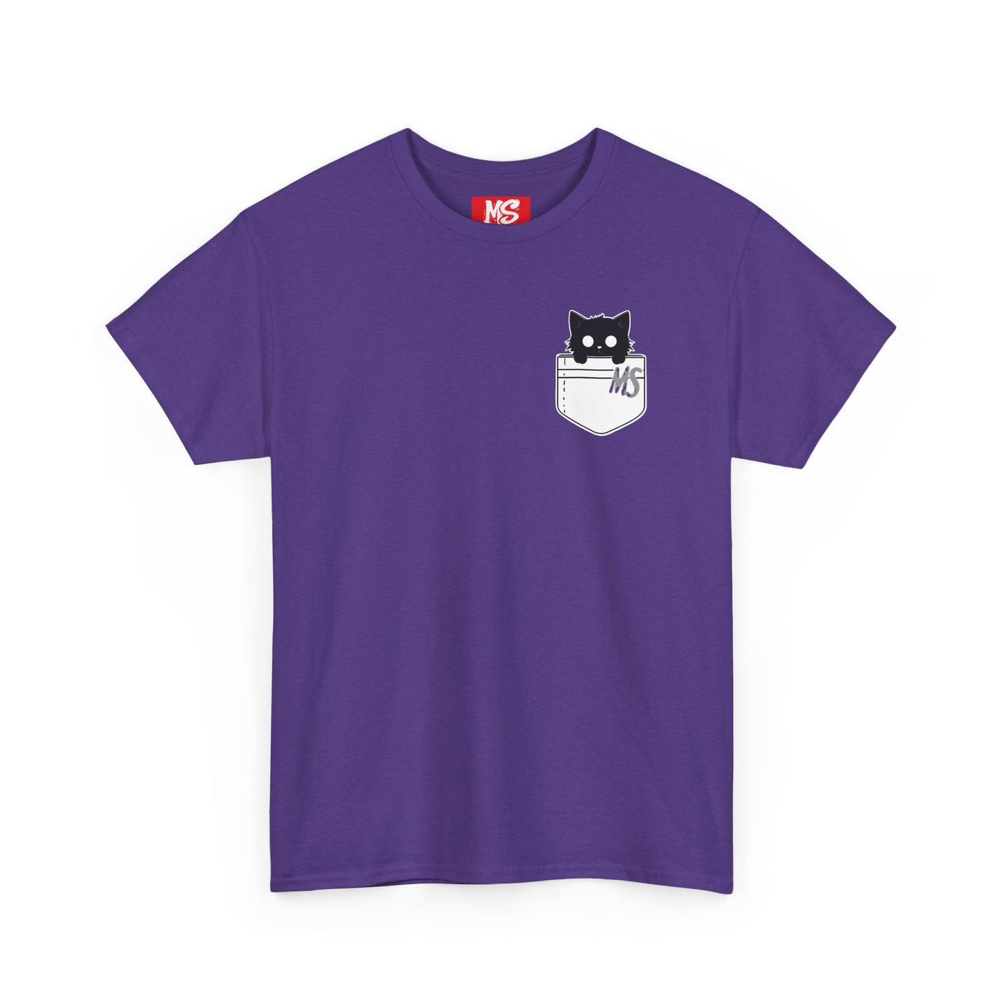 Cute Cat Pocket Unisex Heavy Cotton Tee