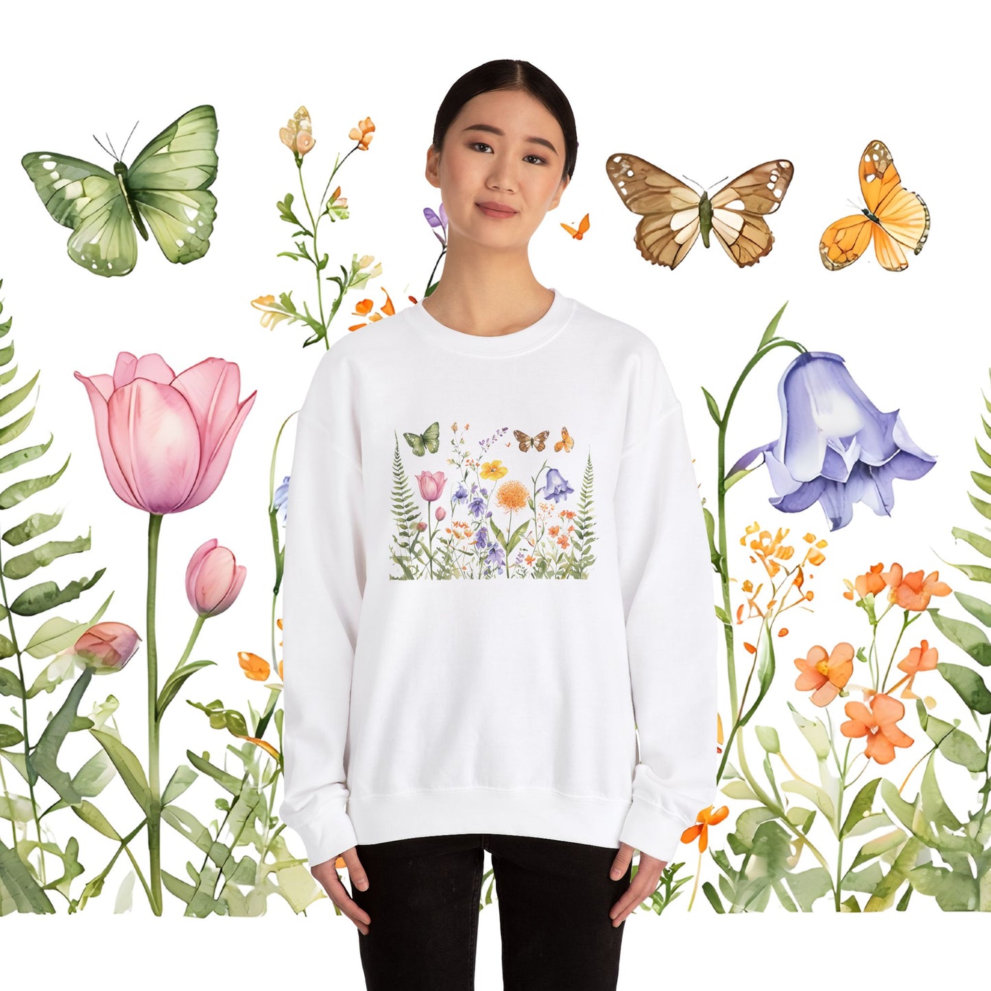 "Wildflower Whimsy" Unisex Heavy Blend™ Crewneck Sweatshirt