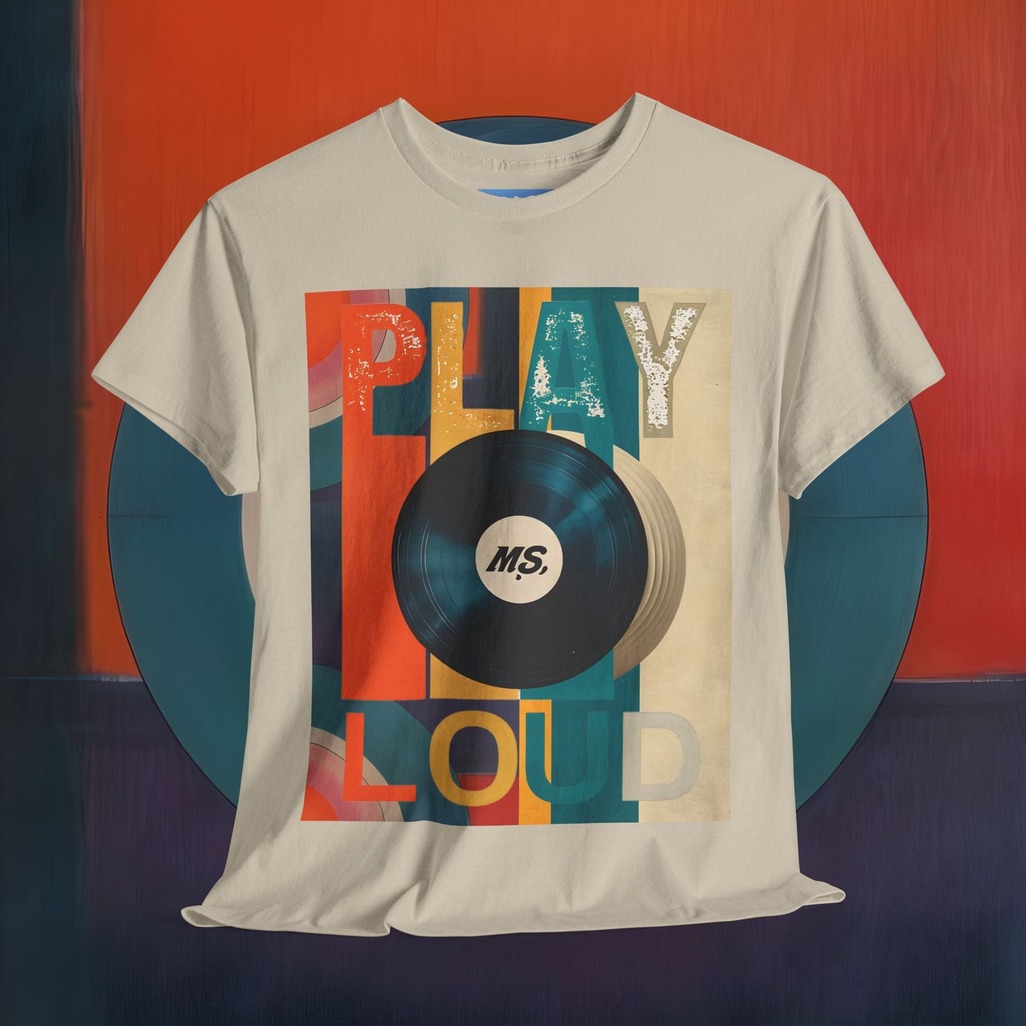 Play Loud Unisex Heavy Cotton Tee - Retro Music Graphic T-Shirt