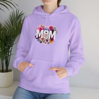 Mom Heart Floral Hoodie - Unisex Heavy Blend™ Sweatshirt for Mother's Day