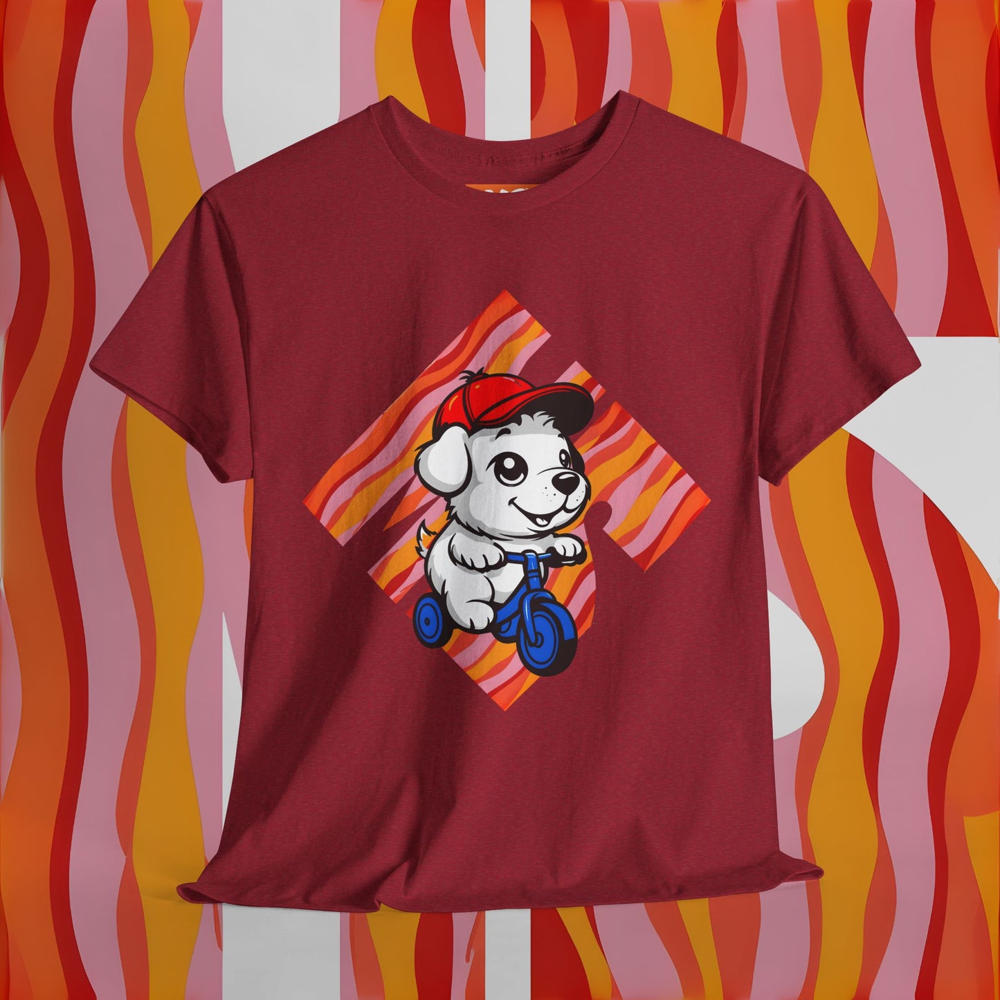 Cute Dog Illustration Unisex Heavy Cotton Tee - Perfect for Pet Lovers!
