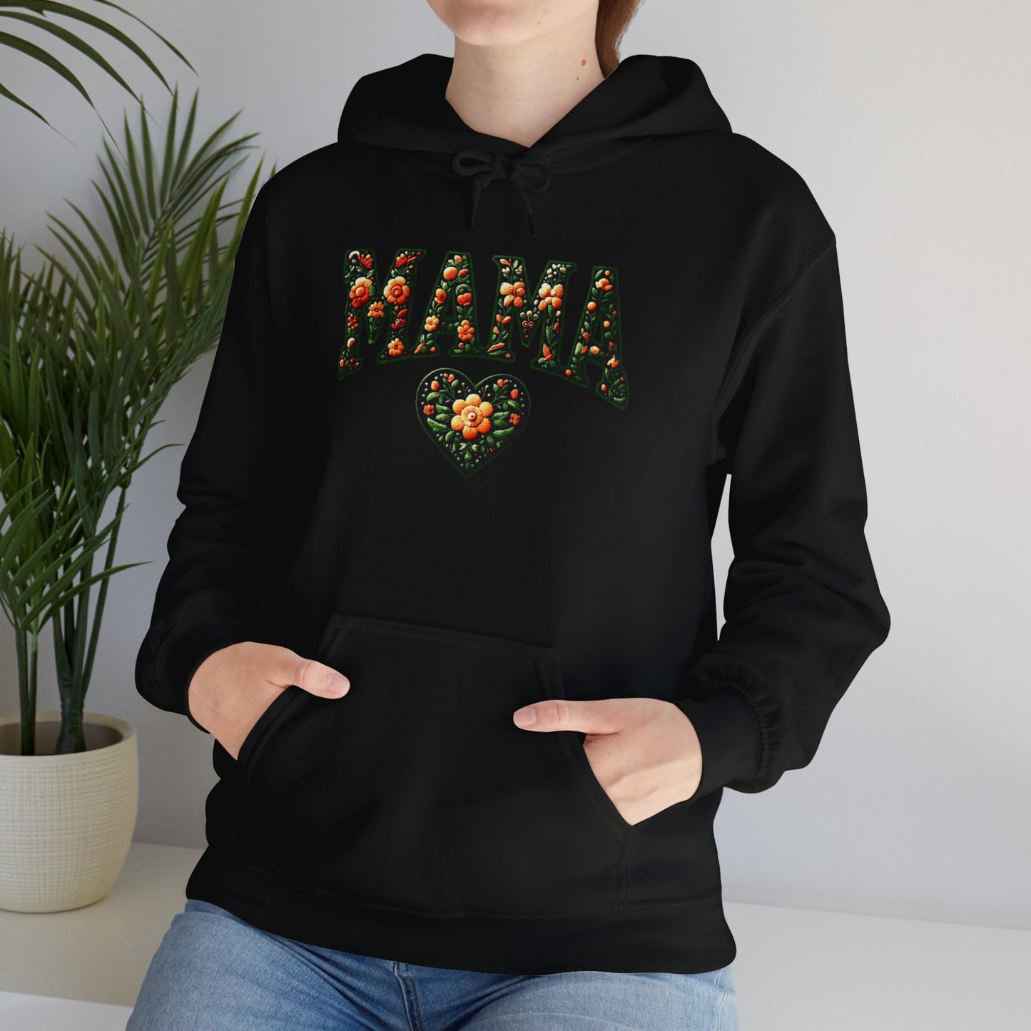 Floral Mama Hoodie - Unisex Heavy Blend™ Sweatshirt for Moms