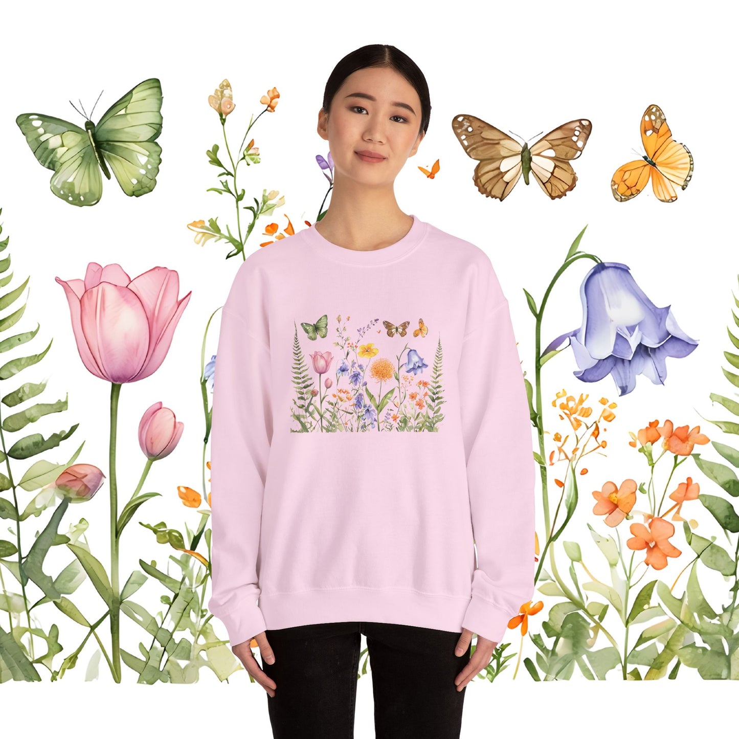"Wildflower Whimsy" Unisex Heavy Blend™ Crewneck Sweatshirt