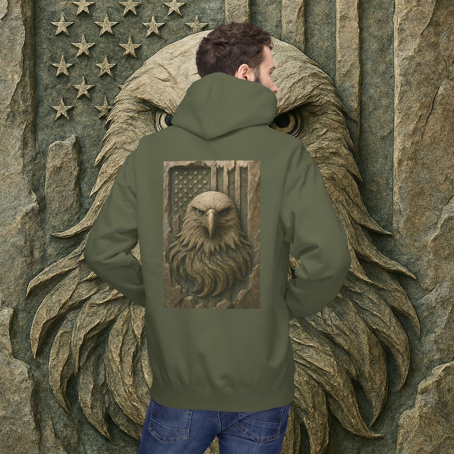 Freedom Eagle, USA, Cozy Animal Print Hoodie, Perfect for Everyday Wear, Gifts for Animal Lovers, Casual Outfits, Outdoor Adventures
