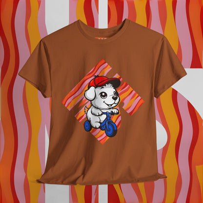 Cute Dog Illustration Unisex Heavy Cotton Tee - Perfect for Pet Lovers!